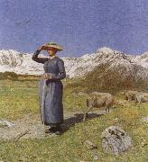 Giovanni Segantini Midday in the Alps oil painting